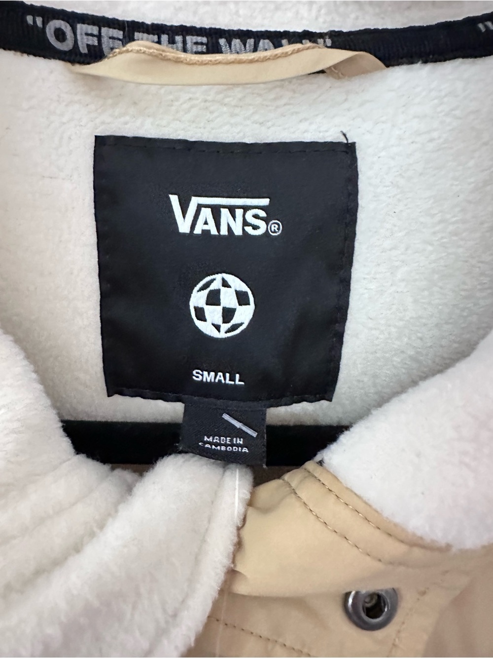 Vans S Mammoth Borg taupe snap neck Velcro pouch unisex fleece skater casual - Picture 6 of 15